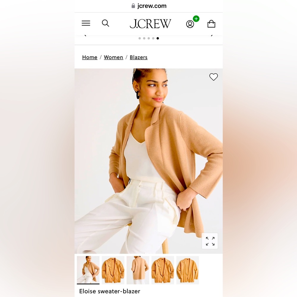 J. Crew Eloise Sweater Blazer color- Tan.